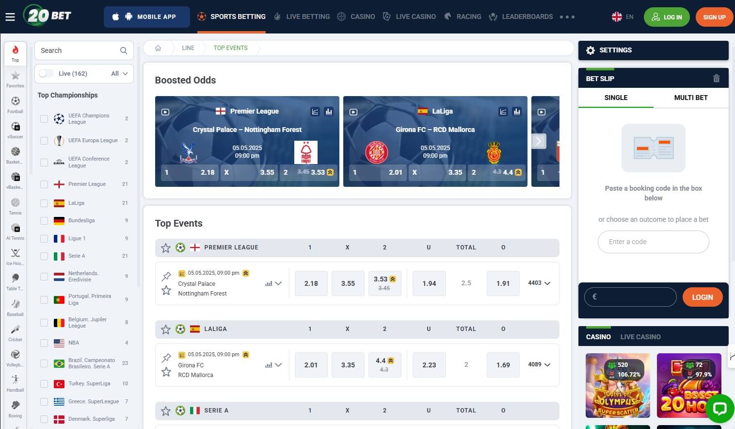 20bet AR sports